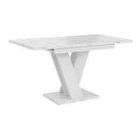 ESSTISCH Bianco Weiß Marmoptik Ausziehbar 120 - 160 cm - Weiß, Holzwerkstoff (120/80/75cm) - PROSPERO