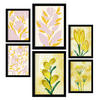 POSTER Set Mit 6 Restful Posy In Blume Zusammenfassung A3 & A4 Schwarzer Rahmen - Schwarz, Papier (29/3cm) - Nacnic