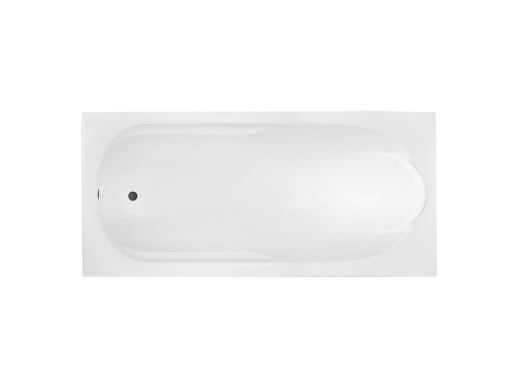 BADEWANNE Rechteck BONA 160/70 + Ablage + Kopfstütze Ablauf Füße - Weiß, Kunststoff (70/53.5/160cm) - bad land