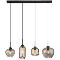 LED HÄNGELEUCHTE Metall Rauchglas Grau - Grau, Glas (99.5/24/120cm) - Globo Lighting