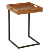 BEISTELLTISCH CIANO Akazie Schwarz 40cm - Schwarz/Braun, Holz/Metall (40/40/58cm) - riess-ambiente