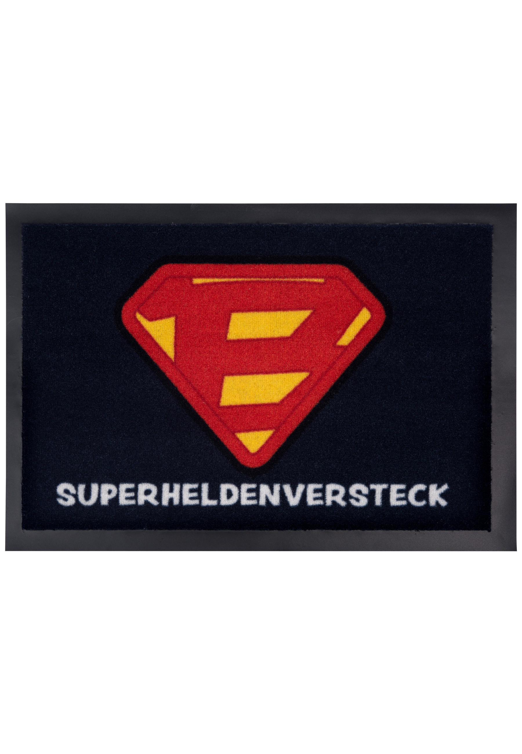 FUSSMATTE Bastian Bielendorfer Superheldenversteck Blau 38 x 58 cm - Blau, Kunststoff (39/58cm) - United Labels