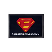 FUSSMATTE Bastian Bielendorfer Superheldenversteck Blau 38 x 58 cm - Blau, Kunststoff (39/58cm) - United Labels