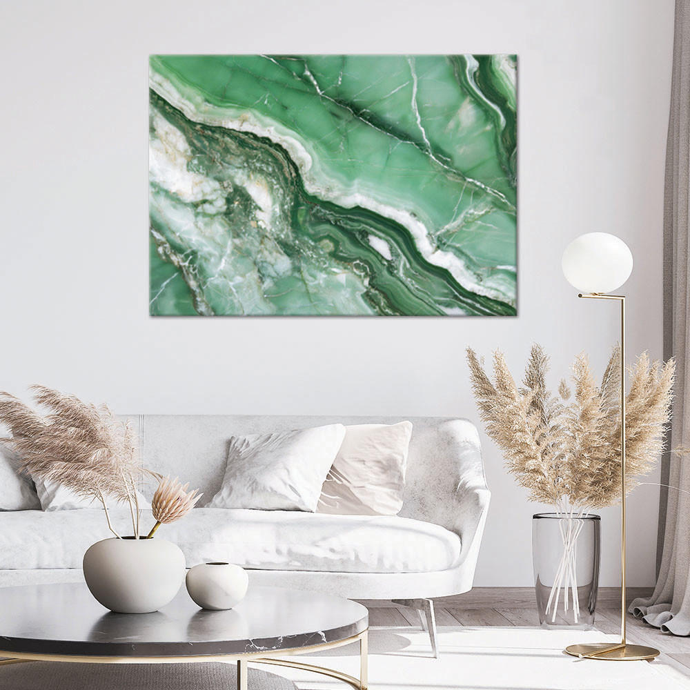 LEINWANDBILD Glamour Stil aus grünem Marmor 100x70cm - Grün, Textil (100/70cm) - Feeby
