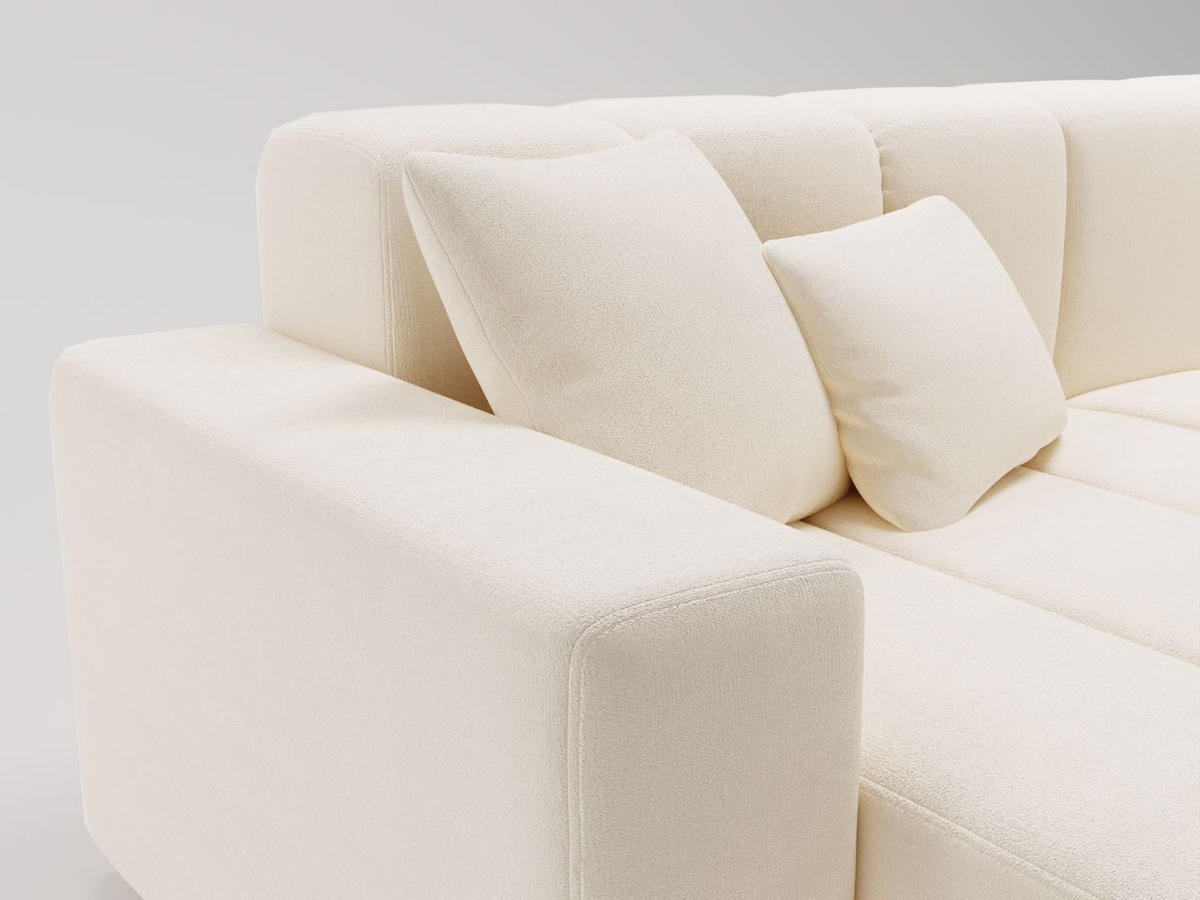 ECKSOFA Nork Creme Rechts - Creme, Holz/Textil (265/180cm) - Graingold