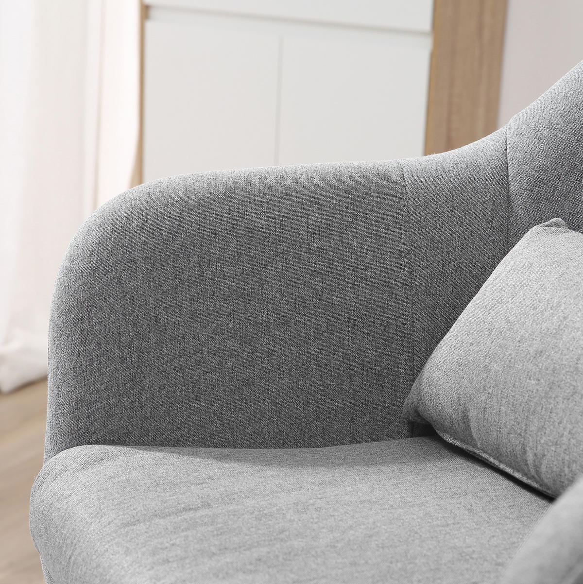 DREHSTUHL 60/79-91/60 cm Grau aus Polyester höhenverstellbar - Grau, Textil (60/91/60cm) - OKMYHOME