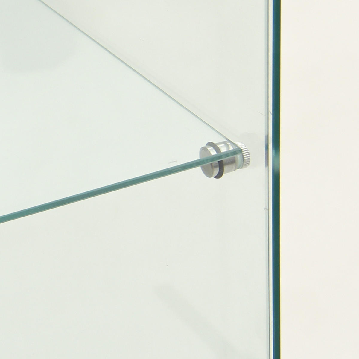 GLASVITRINE Stehend 4-Lagen Mit LED, Schloss & 1 Tür Weiß - Weiß, Holz (36.5/164/42.5cm)