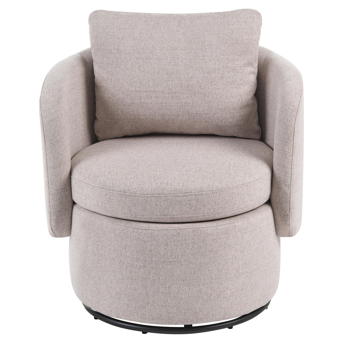 DREHSESSEL mit Stauraum Stoff Beige Horsens - Beige, Textil (72/70/68cm) - Beliani
