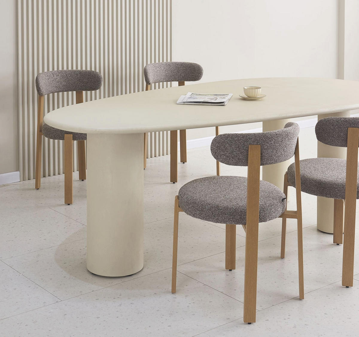 ESSTISCH Innations Mikrozement-Optik 230 x 120 cm - Taupe, Holzwerkstoff (120/230/76cm) - Selsey