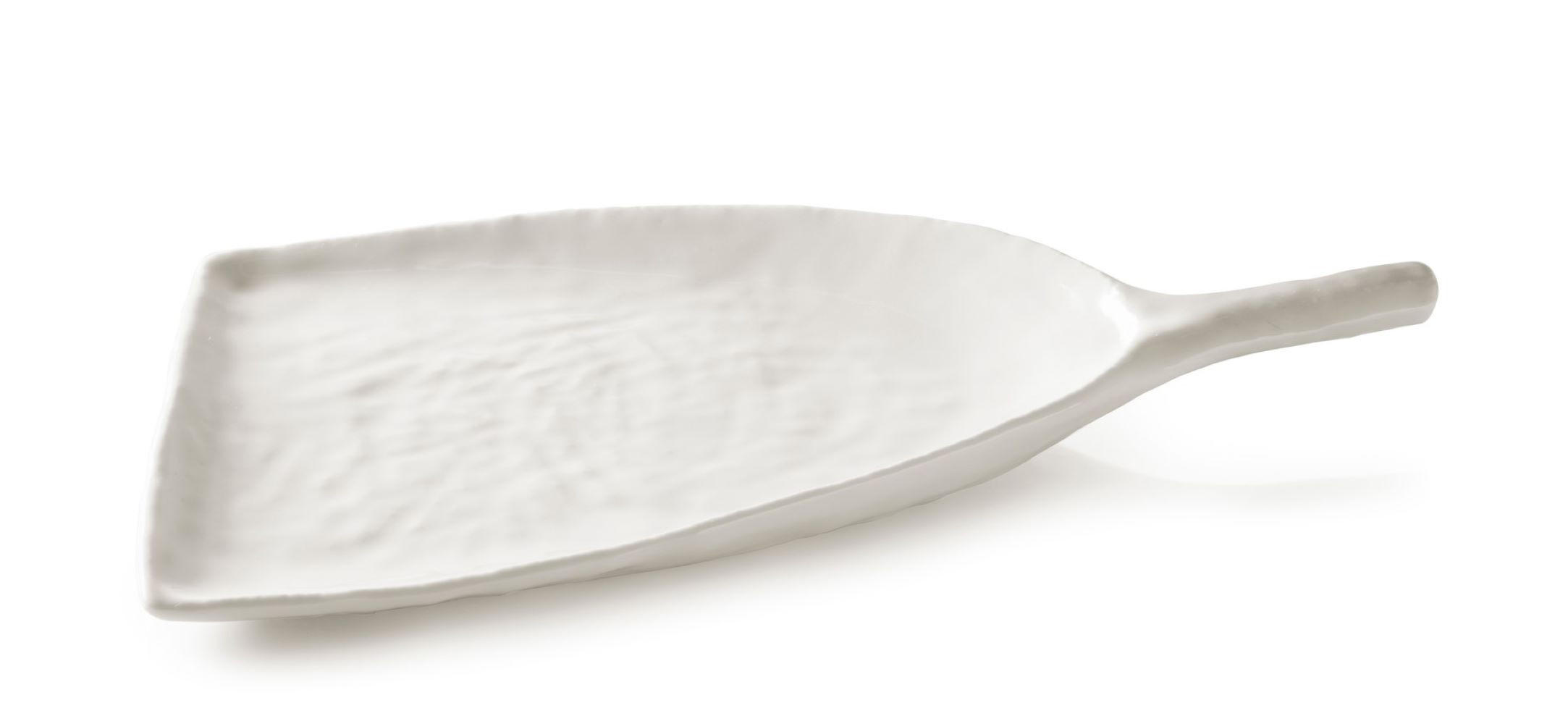 SCHAUFELPLATTE YLI 18,5 CM Alabaster Weiss - Weiß, Keramik (14.5/2.5/18.5cm) - Revol Porcelaine France