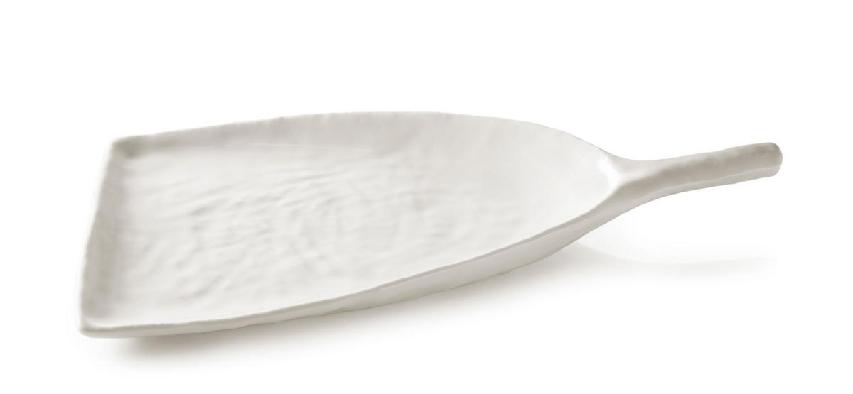 SCHAUFELPLATTE YLI 18,5 CM Alabaster Weiss - Weiß, Keramik (14.5/2.5/18.5cm) - Revol Porcelaine France
