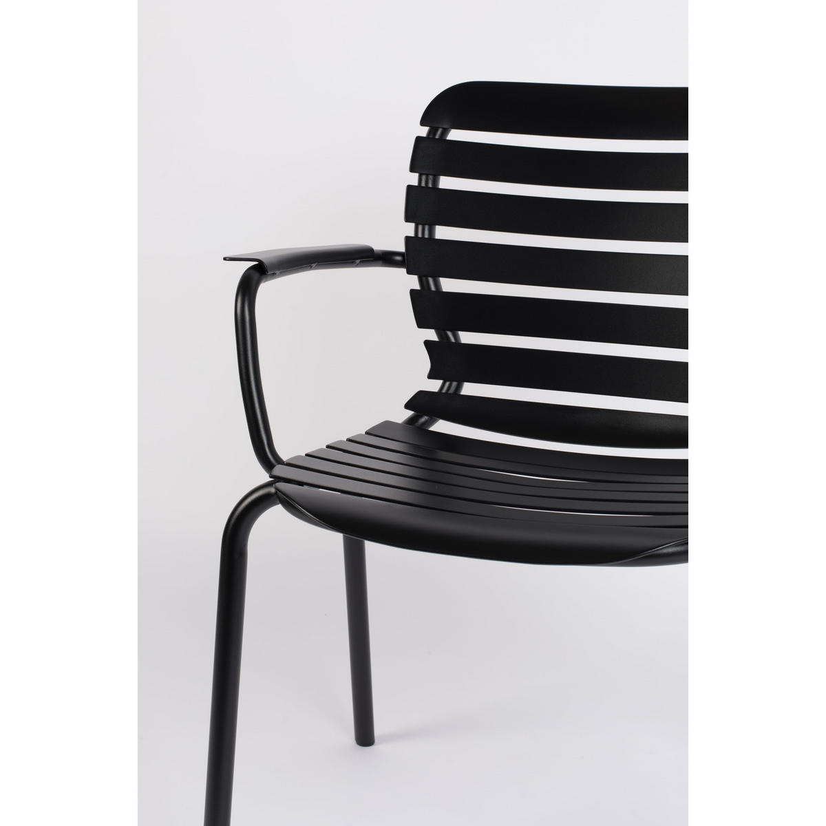 GARTENSTUHL Vondel Armlehne Schwarz - 2 er Set - Schwarz, Metall (64.7/82.8/58.2cm) - Zuiver