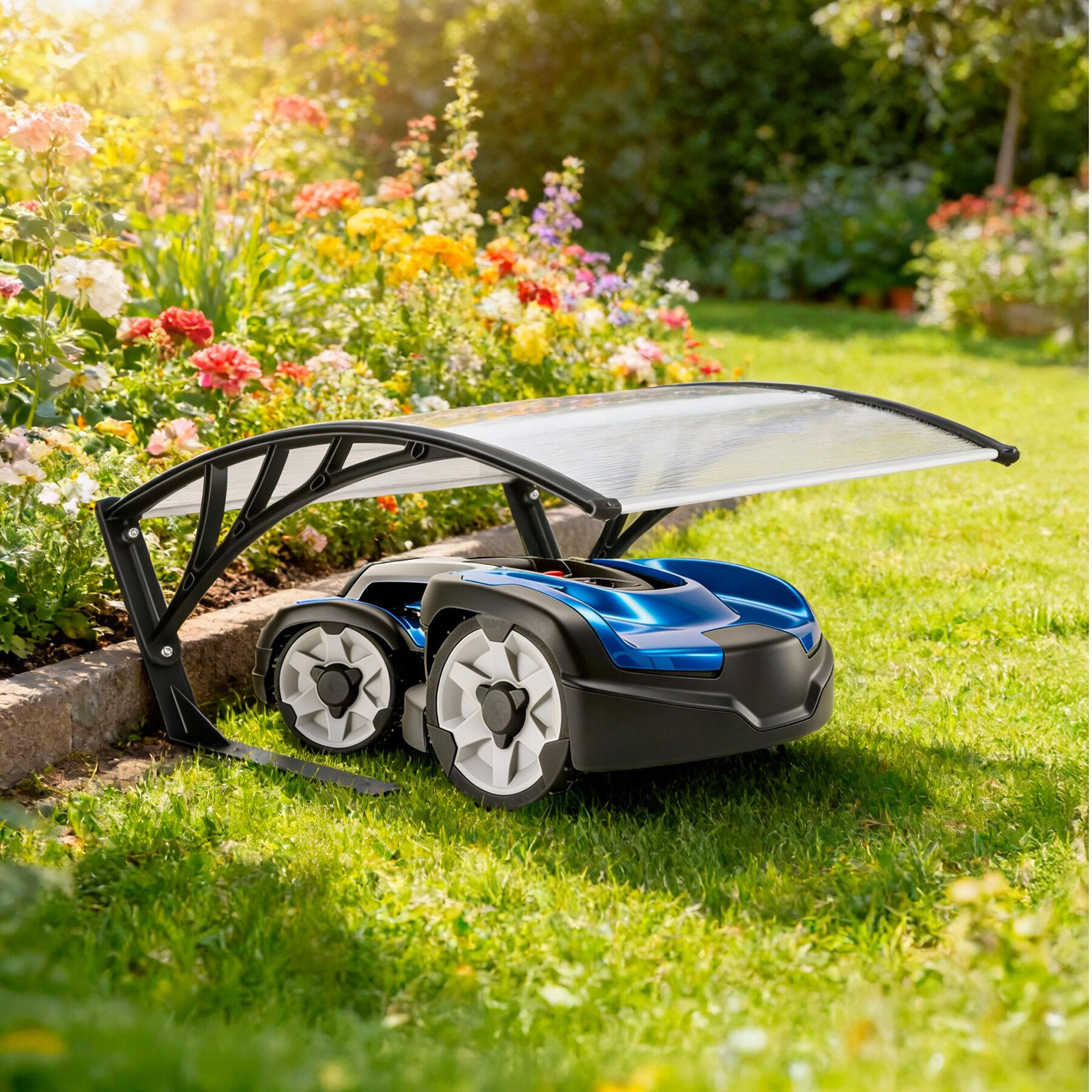 Thumbnail - tectake Rasenmäher-Roboter-Garage, Transparent, Metall, 81x48x100 cm, Gartenzubehör, Gartenpflege, Gartenwerkzeuge