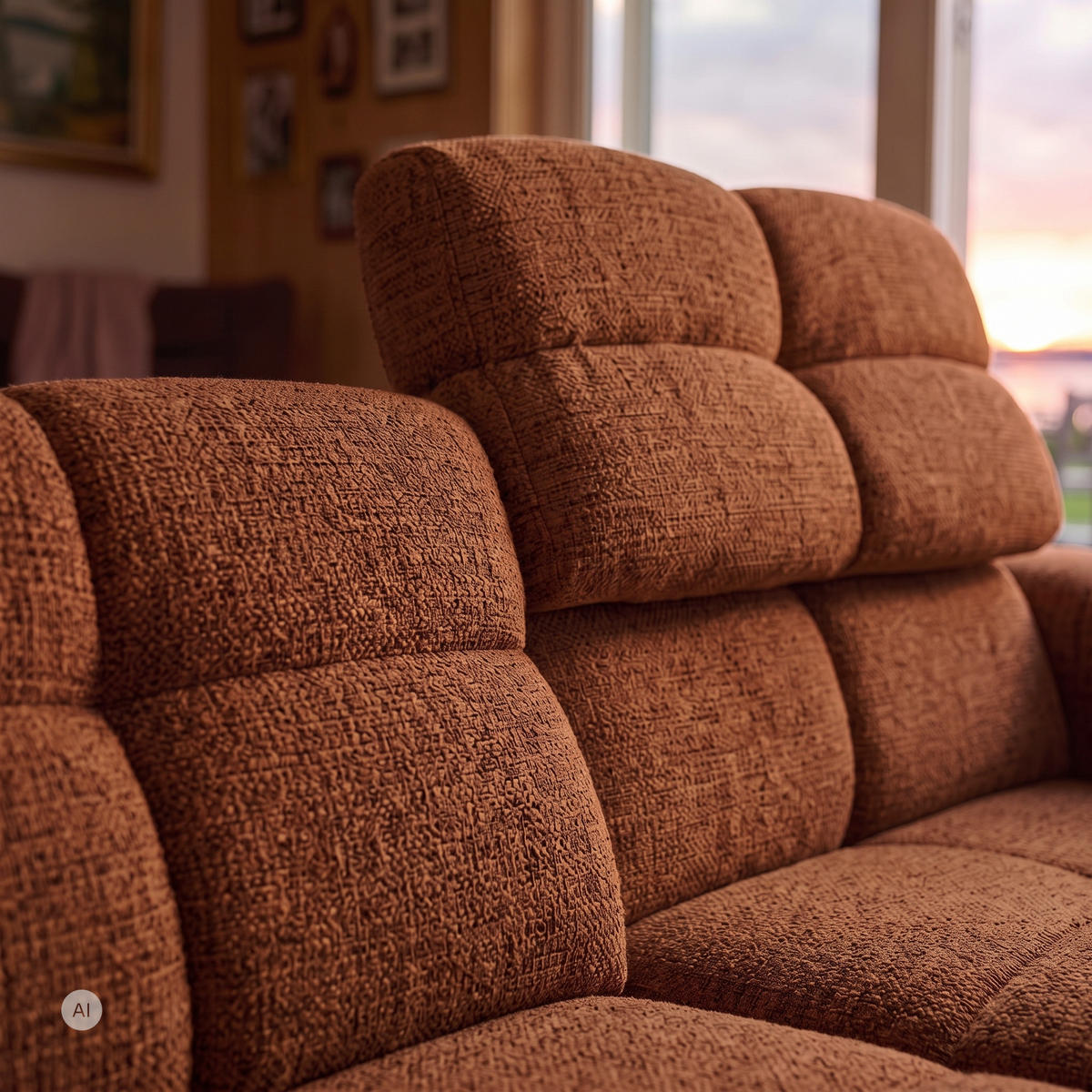 ECKSOFA TENDER Rechts mit Schlaffunktion und Verstellbare Kopfstützen, Chenille terrakotta - Terracotta/Schwarz, Holz/Kunststoff (176/315cm) - Muffo