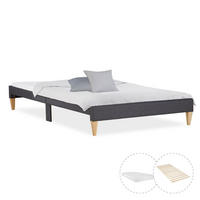 POLSTERBETT mit Matratze 140/200 cm in Grau - Grau, Textil (140/200cm) - Homestyle4u