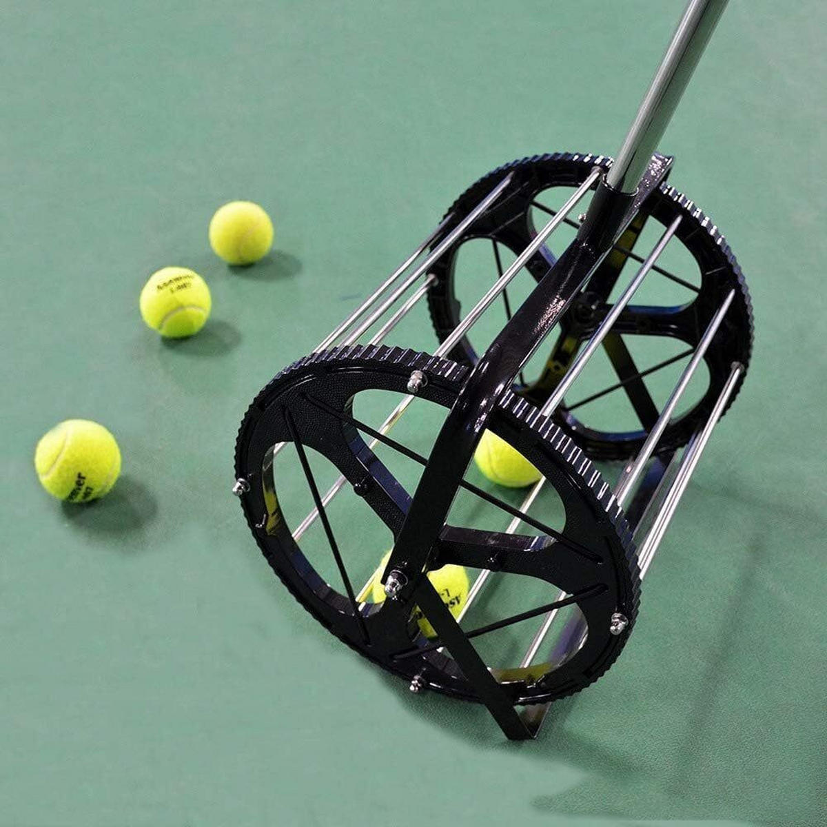 TENNISBALLAUFNEHMER, höhenverstellbar, Edelstahl, 29 × 27 × (54–79) cm - Schwarz, Metall (27/29cm) - Weltevree