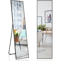 GANZKÖRPERSPIEGEL Schwarz - Schwarz, Glas (40/2/160cm) - COSTWAY