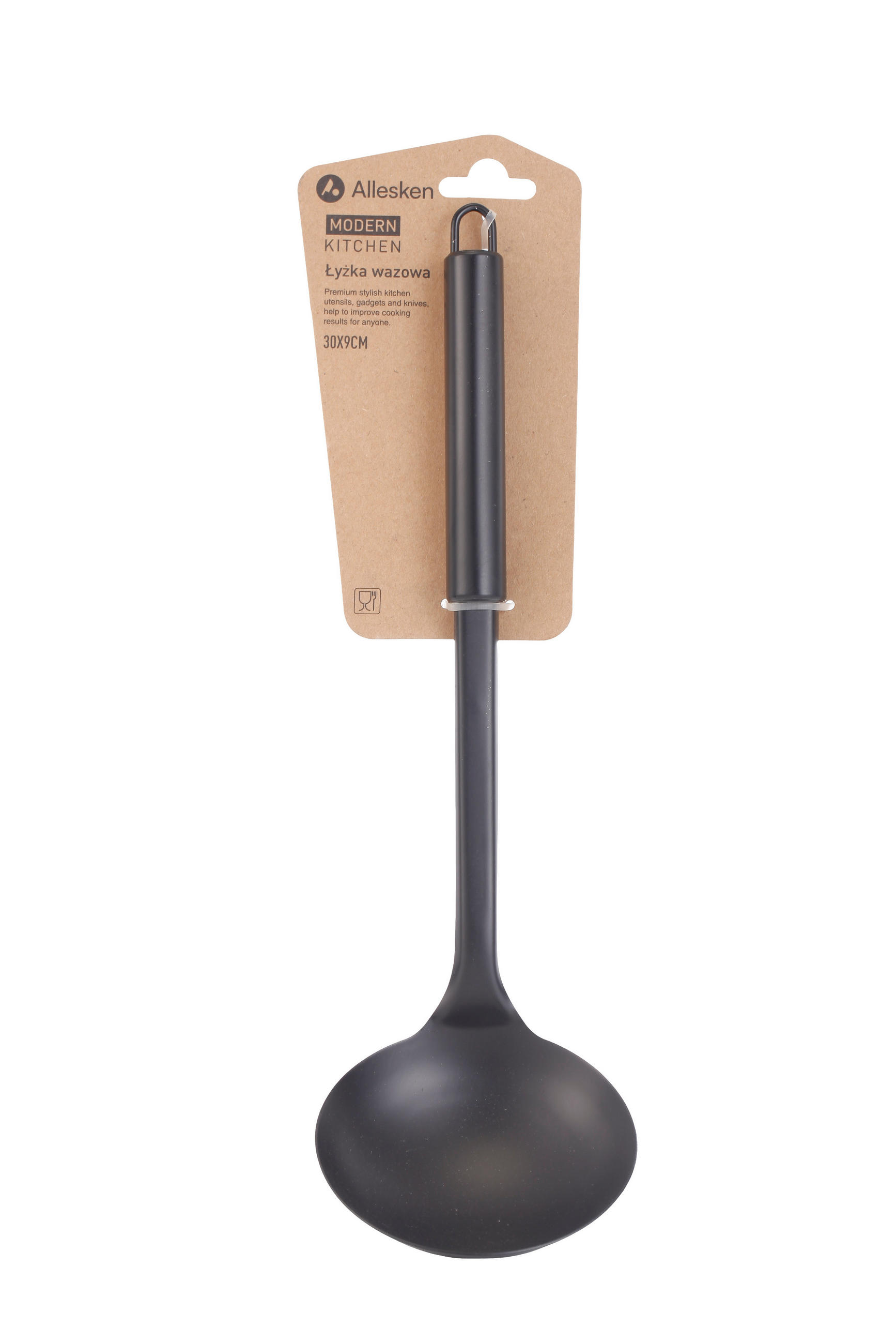 SCHÖPFLÖFFEL Modern Kitchen Schwarz 30/9/30 cm Metall - Schwarz, Metall (30cm) - Mondex
