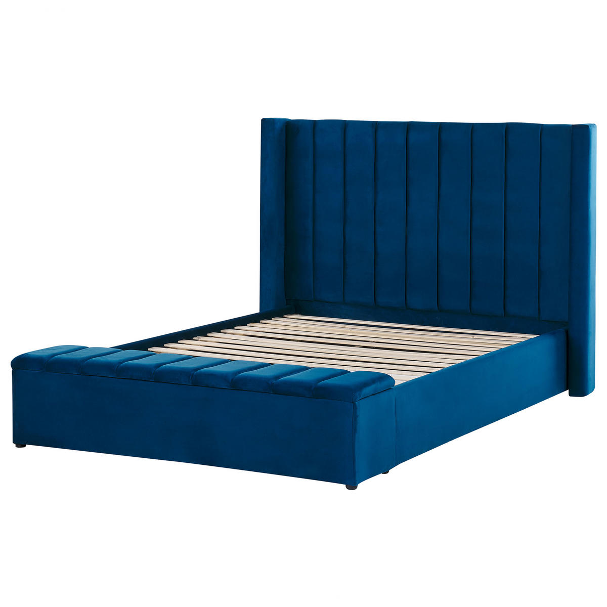 POLSTERBETT 140/200cm Marineblau Noyers - Blau, Textil (140/200cm) - Beliani