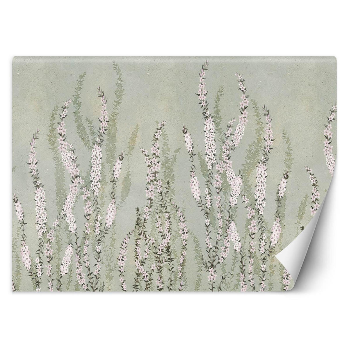 FOTOTAPETE, Boho Blumen an der Wand Hintergrund - Grau, Papier (368/254cm) - Feeby