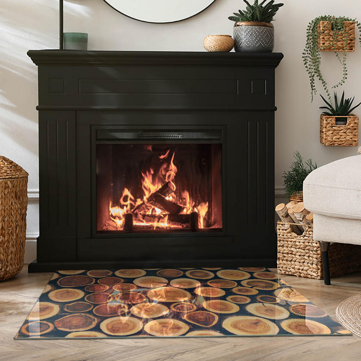 GLASPLATTE für Kamin 100x70 cm Braun - Braun, Glas (100/70/0.4cm) - ArtPrintCave