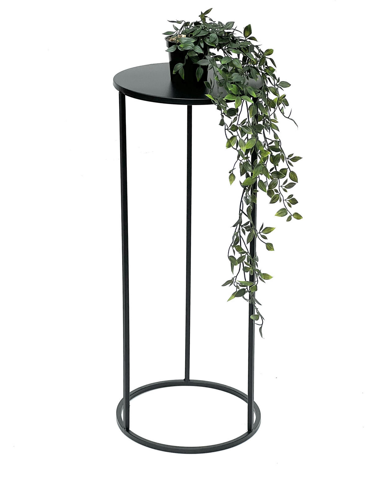 BLUMENHOCKER 70 cm Metall Schwarz Rund 96316 L - Schwarz, Metall (30/70/30cm) - DanDiBo