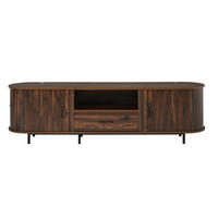 TV-SCHRANK 180/40/45 cm Walnuss mit 1 Schublade und 2 Schiebetüren - Nussbaumfarben, Holzwerkstoff/Metall (180/45/40cm) - Oxeza