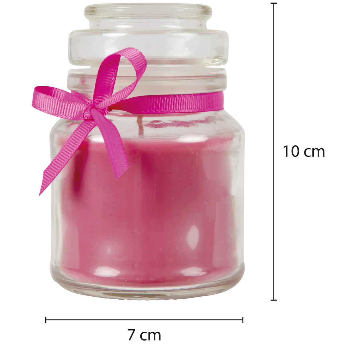 DUFTKERZE im Bonbonglas mit Deckel Lavendel 30h - Lila, Glas (7/10cm)