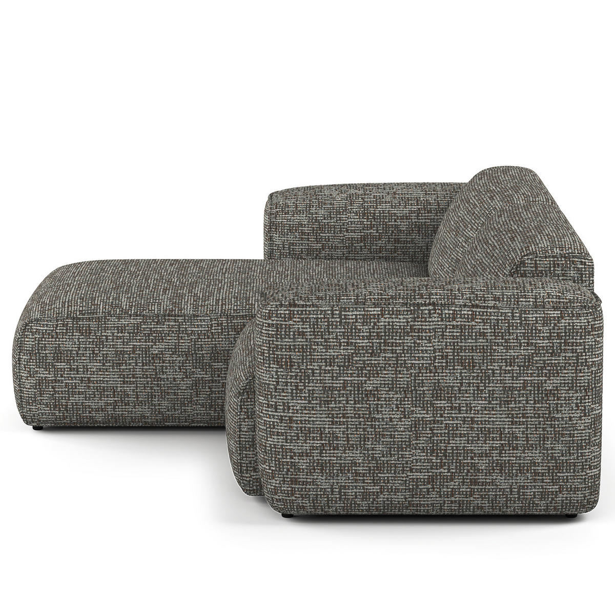 1,5-SITZER ECKSOFA mit Longchair - Schwarz/Grau, Kunststoff/Textil (260/173cm) - home24