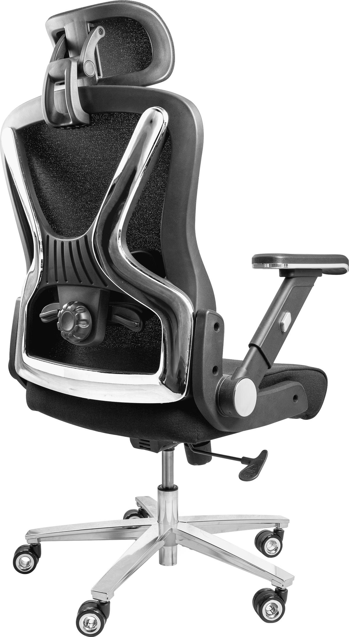 BÜROSTUHL PowerSeat Schwarz - Silberfarben/Schwarz, Kunststoff/Textil (74/135/74cm) - Clouvou