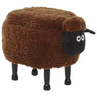 TIERHOCKER Braun Sheep 35/55/40 cm - Braun, Kunststoff/Textil (55/40/35cm) - Beliani