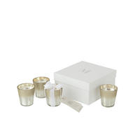 DUFTKERZE M-CHIC - Glas - Silber - 21 Std. - 4er set - Silberfarben, Glas (6.5/7cm) - J-Line