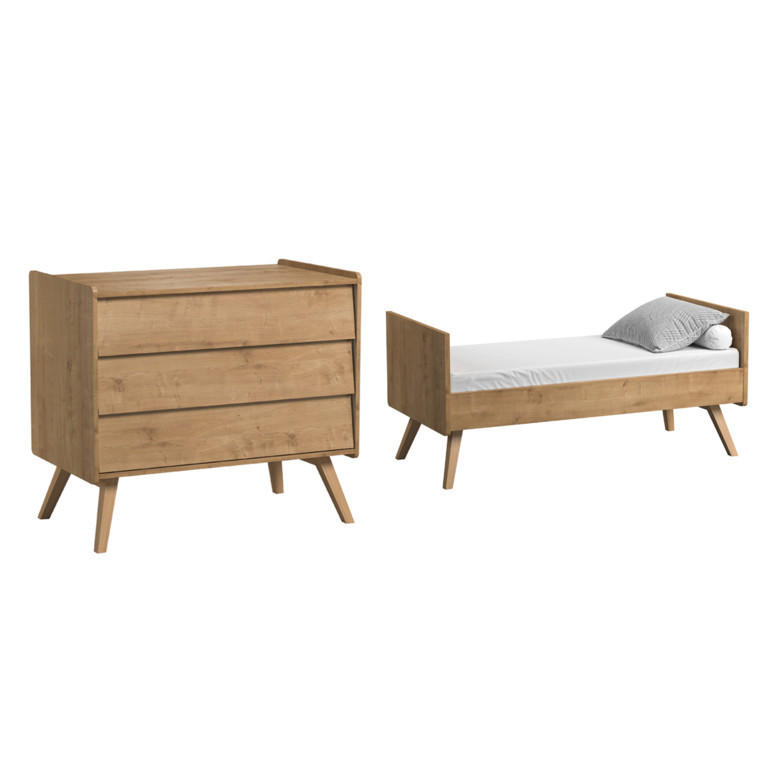 SOBA ZA BEBE 2-dijelni drvo - smeđa, drvni materijal (145/103/75cm) - Petits-meubles