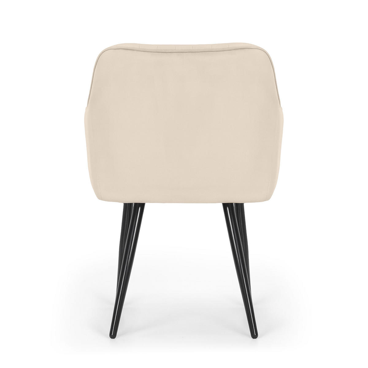 ČALÚNENÁ STOLIČKA, 6-dielna sada, kovové nohy, béžová, čierna 54,5/82/58 - čierna/béžová, textil (55/82/52cm) - RAUMHIRSCH FURNITURE