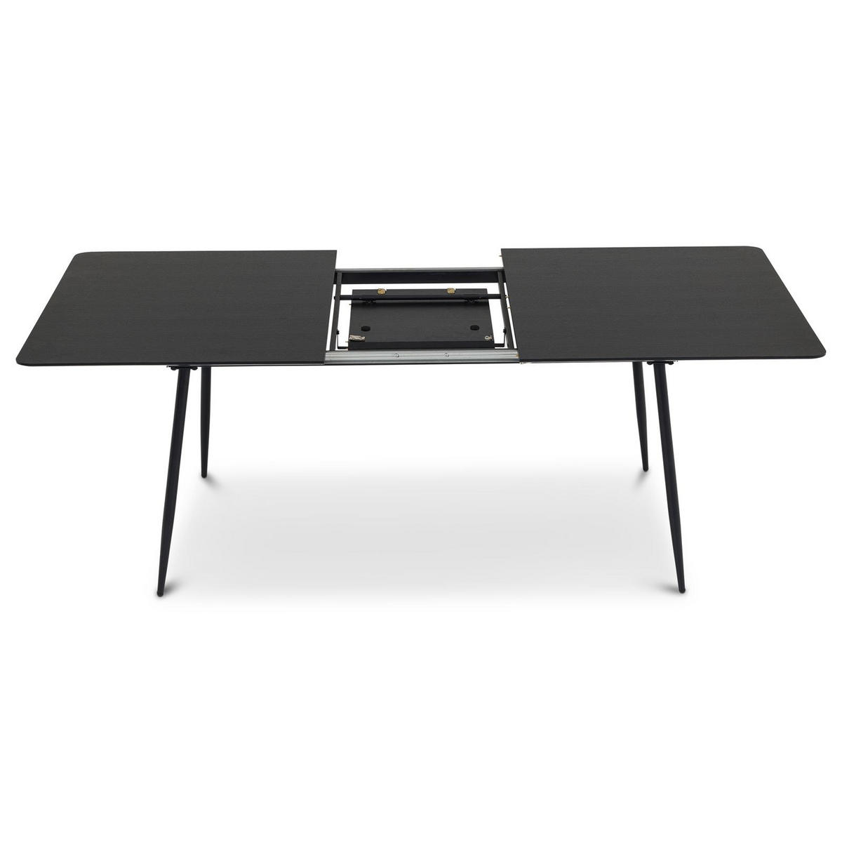 ESSTISCH ORSA schwarz - Schwarz, Holzwerkstoff/Metall (80/160/76cm) - IDIMEX