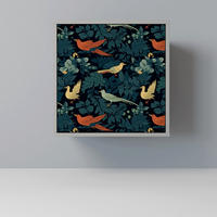 SIDEBOARD FOWL ORNAMENT, Grau, 57,5x42x57,5 cm, Ohne Füße - Multicolor/Grau, Holzwerkstoff (57.5/57.5/42cm) - SpaceRebels