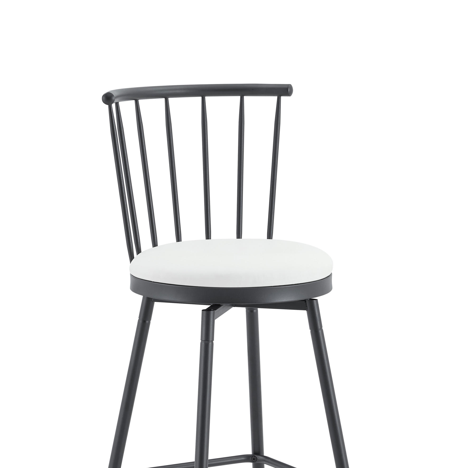 BARHOCKER mit gepolstertem Sitz Metall Weiß - Weiß, Metall (39/96/39cm) - Meubliv