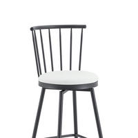 BARHOCKER mit gepolstertem Sitz Metall Weiß - Weiß, Metall (39/96/39cm) - Meubliv