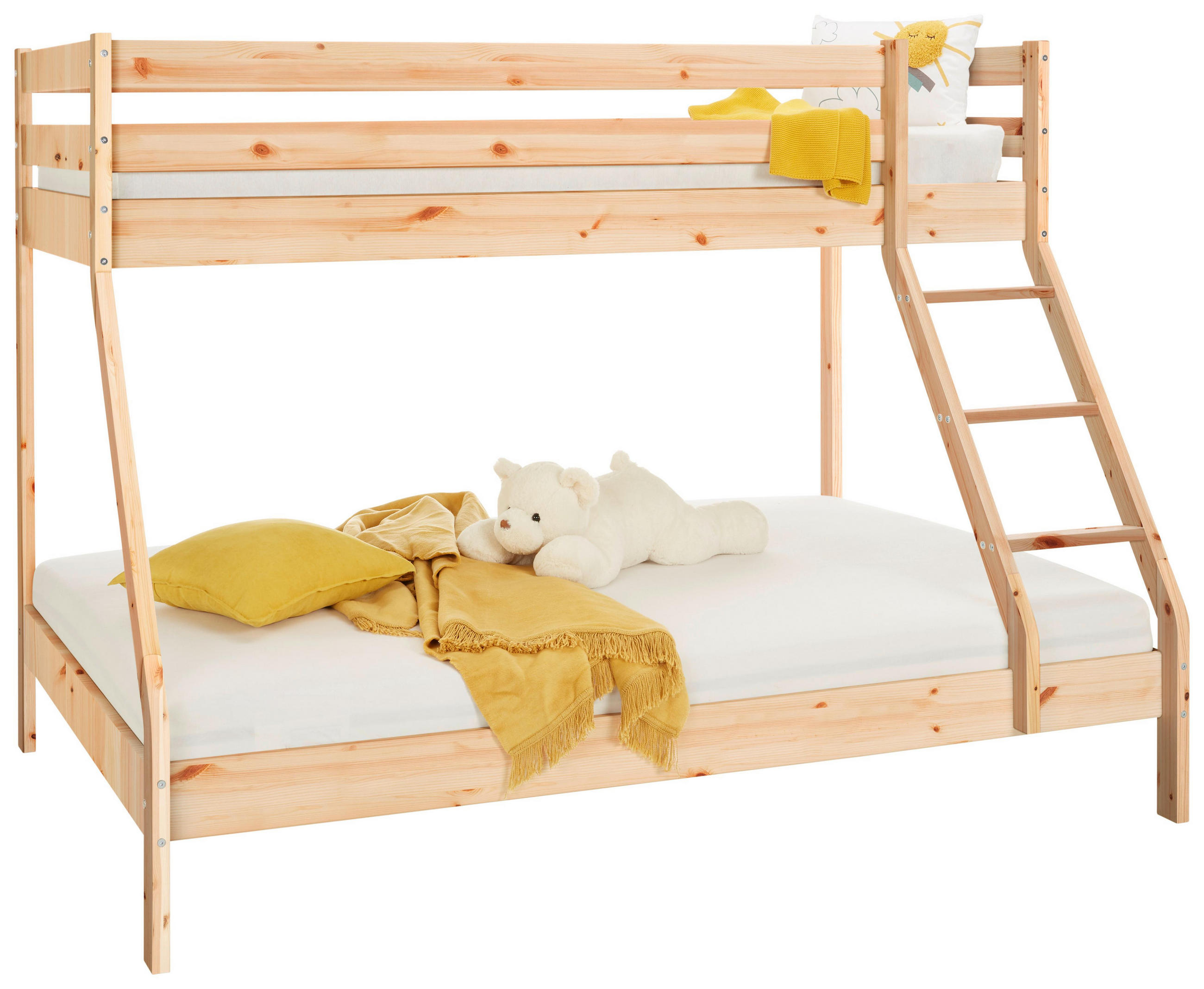 ETAGENBETT Denis Naturfarben ca. 90 / 200 / 140 / 200 cm - Naturfarben, Holzwerkstoff - Zandiara