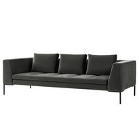 3-SITZER SOFA - Chromfarben/Grün, Textil (238/81/105cm) - home24
