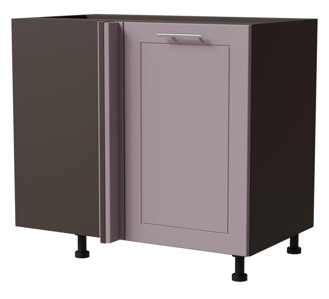 ECKVERBINDUNGSSCHRANK Bari D13U/90 Lava / RAL 4009 pastellviolett 90 / 50 / 82cm - Dunkelgrau/Violett, Holz/Holzwerkstoff (90/82/50cm) - Feldmann-Wohnen