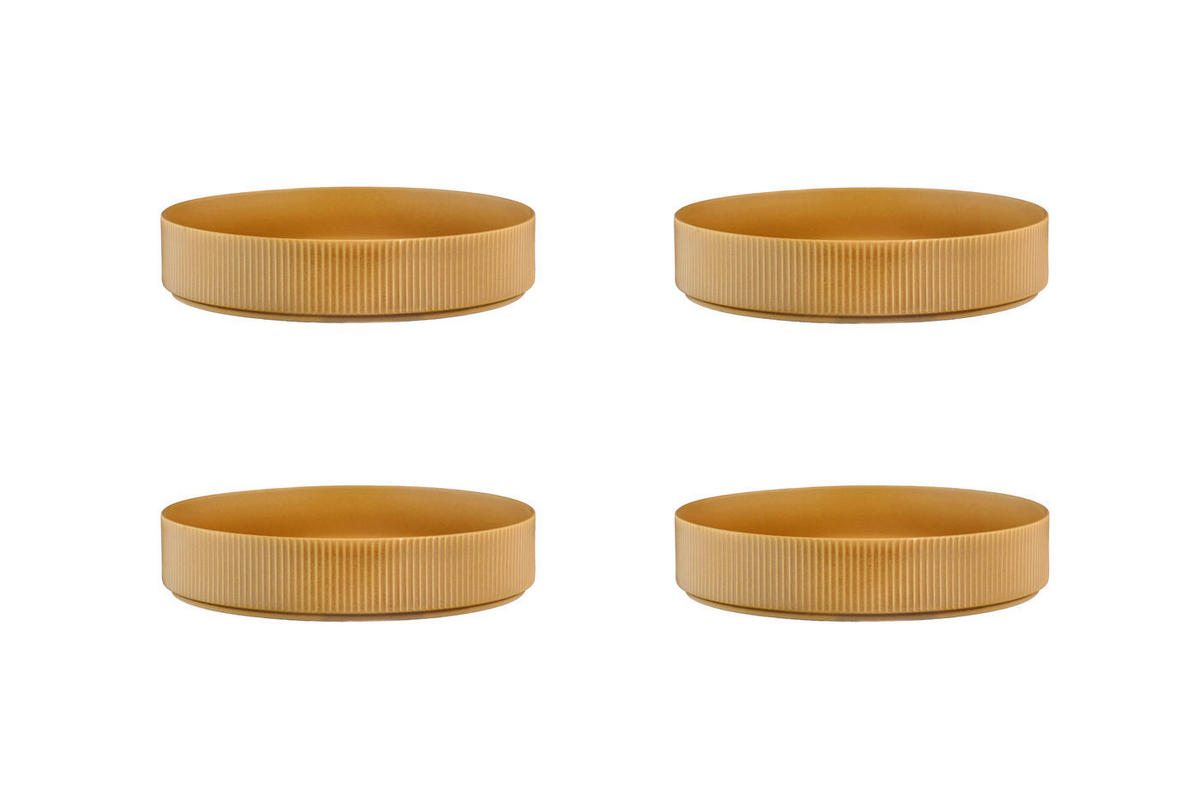SUPPENTELLER Scandi Ø21,5cm - 4er-Set - Ocre - Gelb, Keramik (21.5cm) - Björn
