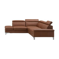 ECKSOFA Talisman Echtleder Cognacbraun - Cognac, Leder/Metall (224/271cm)