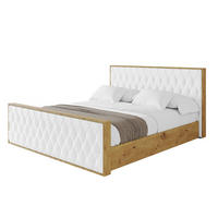 POLSTERBETT mit Bettkasten, Fußteil und Lattenrost, Boxbett ohne Matratze - ENZO5-Z 140x200 Weiß Kunstleder - Weiß Hochglanz, Holzwerkstoff/Textil (140/200cm) - ALTDECOR