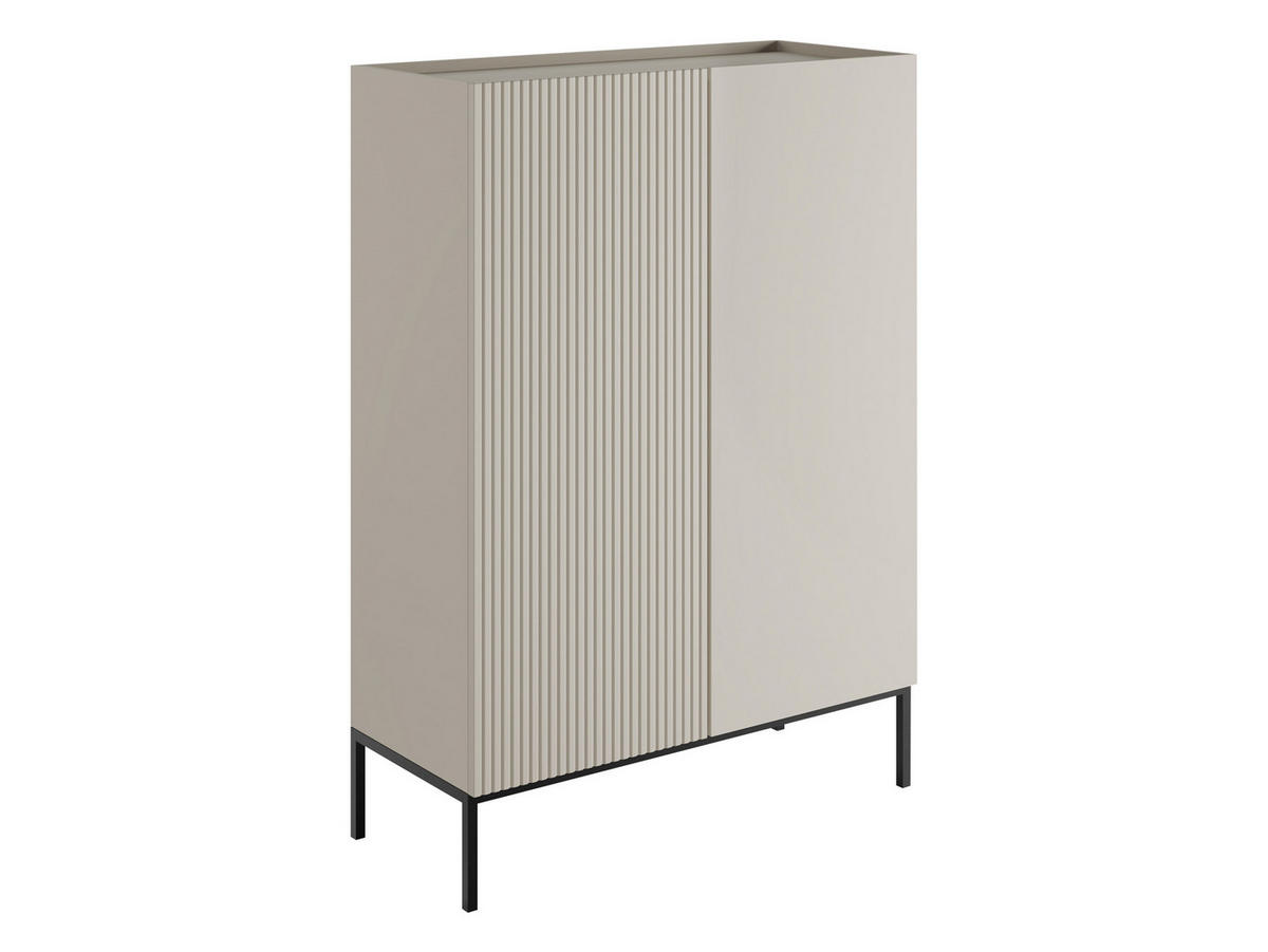 KOMMODE Como 100 2D - Kaschmir/Schwarz, Holzwerkstoff/Metall (100/140/42cm) - MIRJAN24