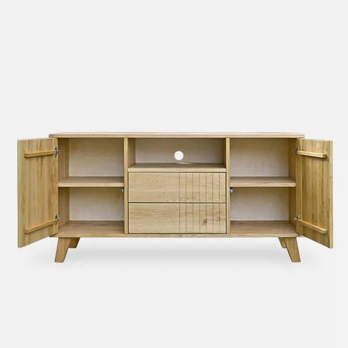 TV-SCHRANK aus Massivholz NESS - Eichefarben, Holz (150/75/40cm) - Rawood Furniture