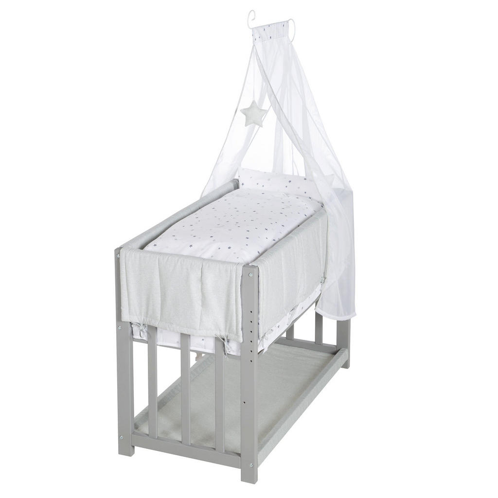 Roba PŘISTAVNÁ POSTÝLKA Sternenzauber šedá 3v1 set 90 x 45 cm
