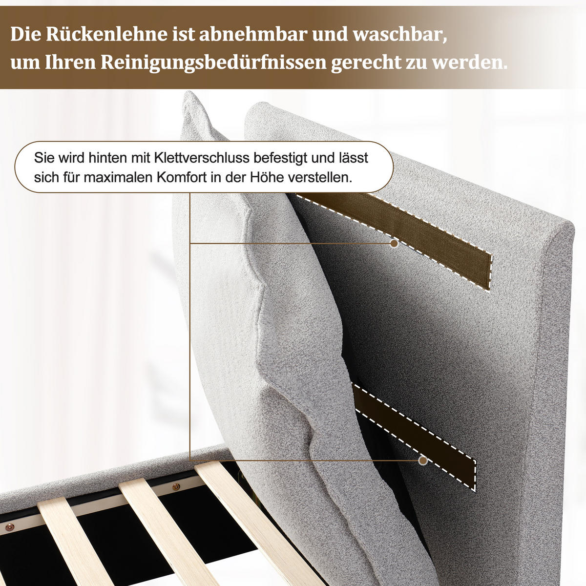 POLSTERBETT 90/200 cm Grau mit Lattenrost und Stauraum aus Chenille - Grau, Textil (90/200cm) - OKWISH