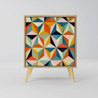 SIDEBOARD TESSELATE TREASURES, Eichefarben, 57,5x42x75,5 cm, Goldfarbene Metallfüße - Eichefarben/Goldfarben, Holzwerkstoff/Metall (57.5/75.5/42cm) - SpaceRebels