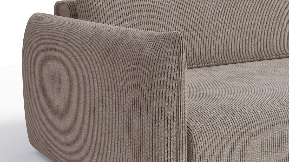ECKSOFA TAUER 3-Sitzer links, taupe - Taupe/Schwarz, Holz/Textil (248/173cm) - Courtois Laville